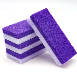 Foot Pumice Stone 4 Pack Pedicure Stone for Feet Pumice Sponge for Feet Callus Remover and Scrubber Double Sided Pedicure Foot Pumice Stone for Feet and Heels Callus and Dead Skins (Purple)