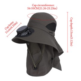 Dazzleimart Wide Brim Solar Fan Hat Outdoor (US, Alpha, Medium, Large, One Size, Green)