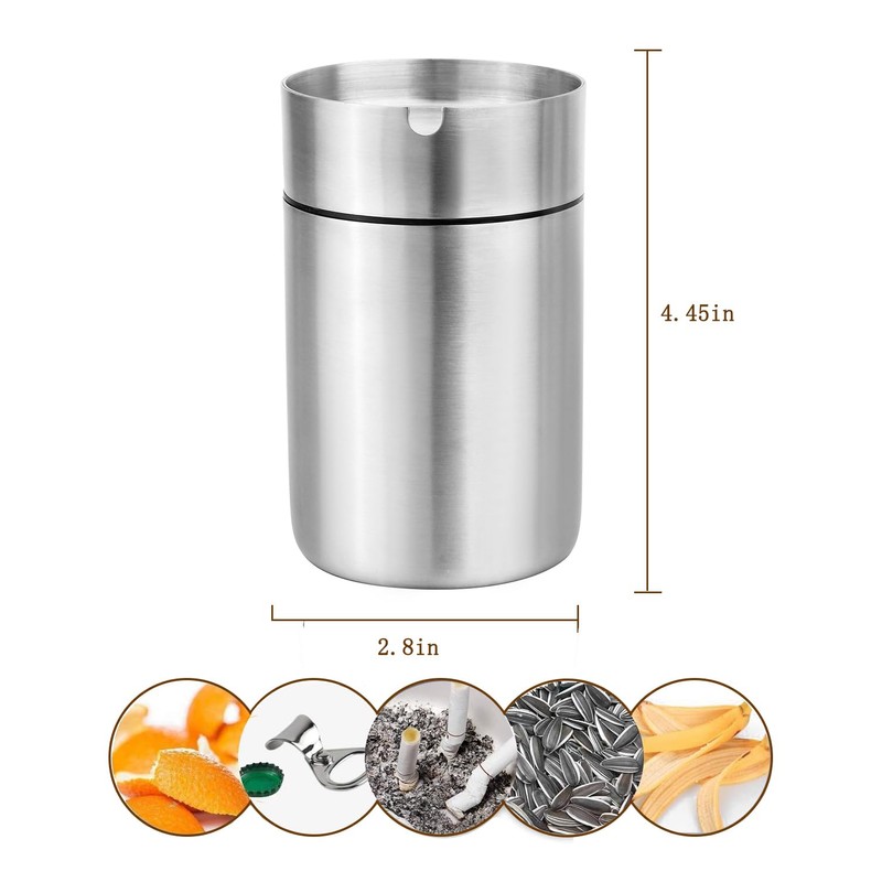 Twilight Garage Silver Ashtray, Stainless Steel Ashtray, Wind Ashtray with