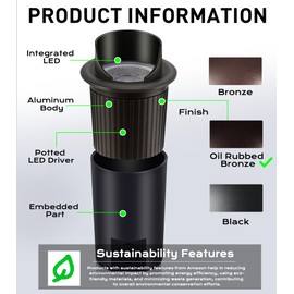 [6 Pack] CLOUDY BAY 9W Well Lights Landscape LED In Ground Outdoor,Shielded Top,Low Voltage 12-24V AC/DC,Waterproof Aluminum Uplights,2700K/3000K/3500K/4000K/5000K,Transformer Excluded
