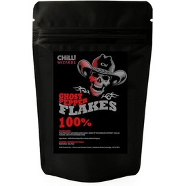 Ghost Pepper Chilli Flakes Naga Jolokia 100g bag With Clear Front
