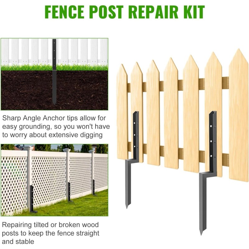 ATCWF 2-Pack 2" Fence Repair Kit - 34in Heavy Spikes