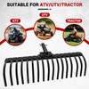 LTSEAME 48" Durable Tow Behind Landscape Rake Tractors Rake Fits
