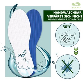 SULPO 4 Pairs of Insoles for Sweaty Feet with Bamboo and Activated Carbon Shoe Insoles for Men and Women Insoles Against Fungal Infestation and Foot Odour / Size: 36-47