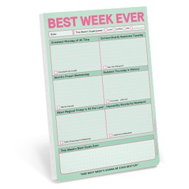 Knock Knock Best Week Ever Pad, Weekly Agenda and Planning Pad for To-Do Lists (Pastel Version), 6 x 9-inches