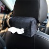 CAVLA Car Visor Tissue Holder, Classic Black Rectangular Leather Tissue
