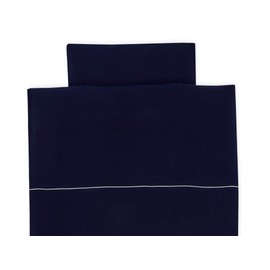 KraftKids Dark Blue Muslin Bed Linen Set with Pillow 40 x 60 cm and Duvet 135 x 100 cm, Cotton Duvet Cover, Handmade Bed Linen, Made in the EU