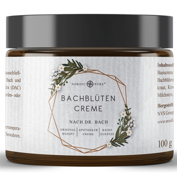 Nordic Pure Bach Flower Cream by Dr. Bach, 100 g in Glass Jar