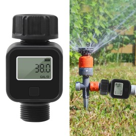 Unbranded LCD Water Flow Meter 3/4" Hose Multifunction Water Meter Measure Consumption