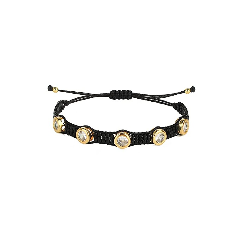 KELITCH Crystal Nail Miyukyi Beads Wax Rope Bracelets Friendship Bracelets