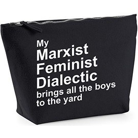 Hippowarehouse My Marxist Feminist Dialectic Brings All The To The Yard printed make up cosmetic wash bag 18x19x9cm