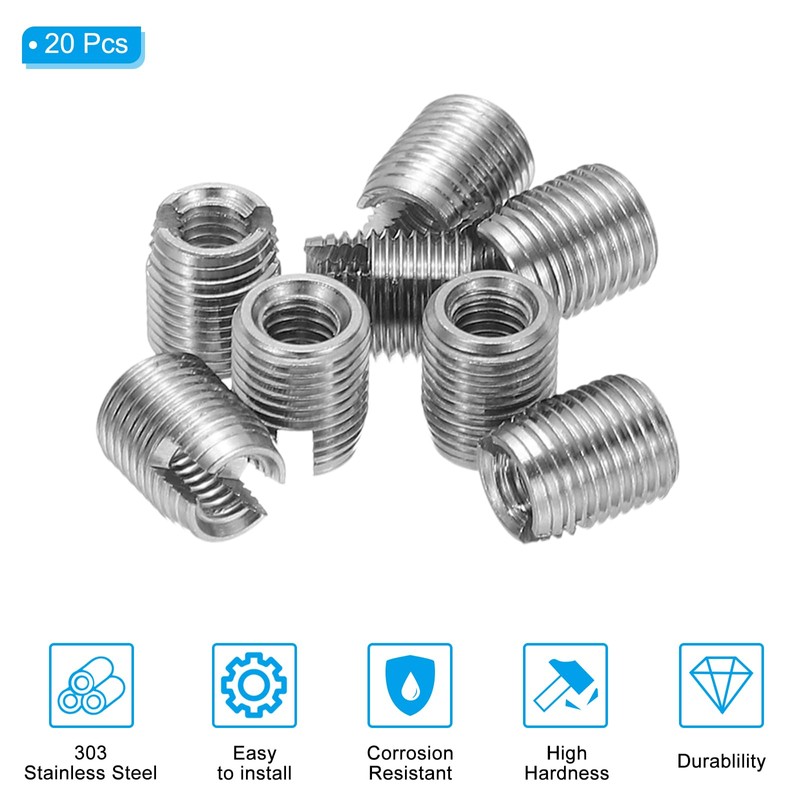 PATIKIL 20pcs Self Tapping Thread Inserts M3 x M5 x