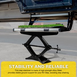 RV Step Stabilizer Kit for Travel Trailer 5th Wheels Motorhomes, Adjustable Height Ranges Camper Step Stabilizer Accessories for Outside