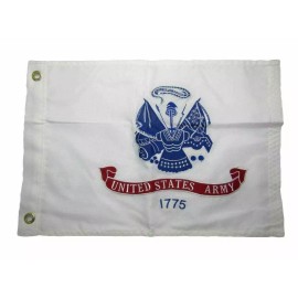 SOUTHBEACH 12x18 Embroidered U.S. Army White Double Sided 2ply 220D Nylon 12"x18" Grommets