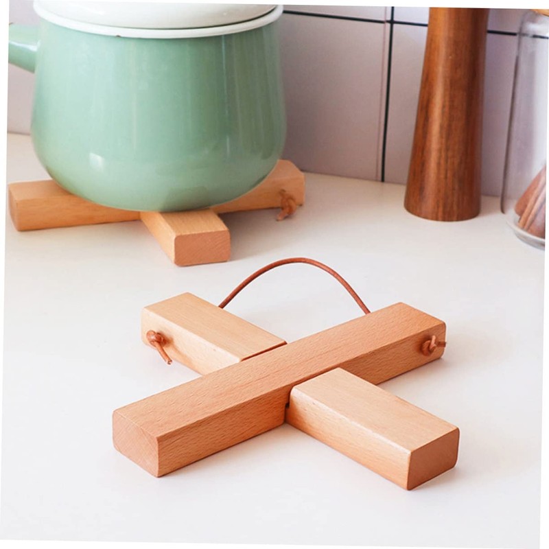 Ciieeo Detachable Wooden Pot Mat Heat Insulation Pad Scalding Casserole