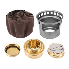 Alcohol Cooker, Mini Alcohol Backpack Cooker, Portable Split Design Alcohol Camping Stove, Aluminium Alloy, Spirit Burner, Copper Alcohol Stove for Camping Picnic (Grey)