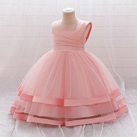 QDU Girls Summer Holiday Party Dress for 12-24Month Teen Easter Dresses Pink 90