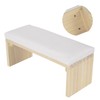 Nail Art Hand Pillow Mat Soft PU Leather Wooden Stand