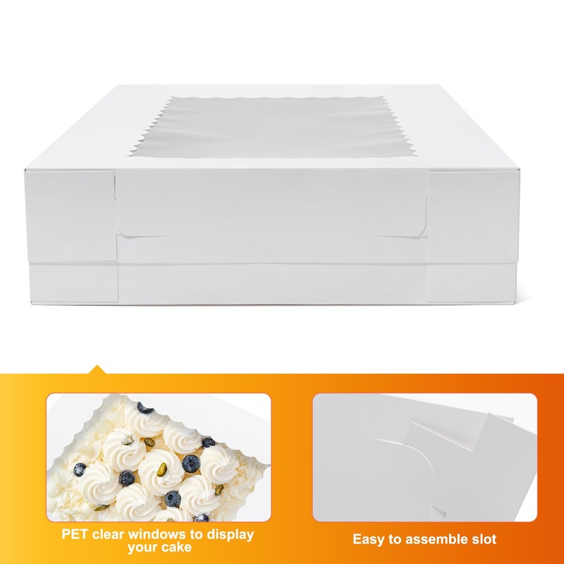 Wowxyz 19x14x4 Inches Cake Boxes 6pcs Rectangle Half Sheet 1/2