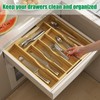 BAMBUROBA Bamboo Kitchen Drawer Organizer,Expandable Silverware Organizer,2 Pack Utensil Holder