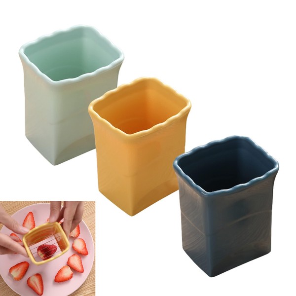 3 PCS Cup Slicer, 2025 New Egg Stainless Steel Strawberry