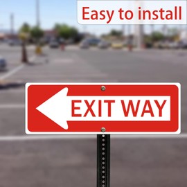 with Left Arrow Exit Way Sign,18x6 Inches Reflective Rust Free Aluminum,Weather/Fade Resistant, UV Protected,Easy to Mount,Indoor/Outdoor ﻿