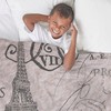 CafePress Vintage Paris Eiffel Tower Scripts Throw Blanket Super Soft