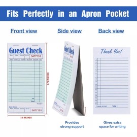 Unbranded Guest Check Receipt Book Notepad Invoice Stub for Food Order 50 Sheets/Pad - 5 Check Books