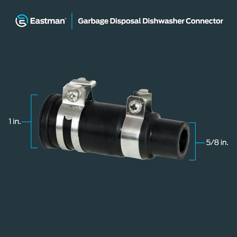 EZ-FLO Garbage Disposal Dishwasher Connector, Black Rubber, 60424