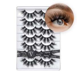 VieVie False Lashes Strip Fake Eyelashes Natural to Dramatic Look Faux Mink Eye Lash Lightweight Wispies 7 Pairs