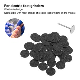 LIYJTK Pedicure Foot File Replacement Pads, Electric Callus Remover Sandpaper Discs Pedicure Tool Set for Smooth Feet Skin Care Sandpaper, Replacement Accessory with Shaft, Discs