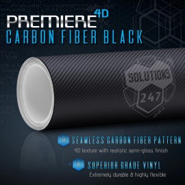 Premium Car Auto Matte Wraps Sticker Decal 4D Black Carbon Fiber Gloss Vinyl Wrap Air Bubble Free - 60" x 108" In 5FT x 9FT