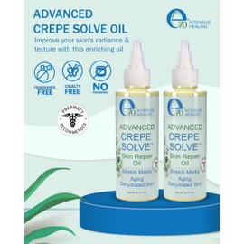 e70 Advance Crepe Solve Hydrating Skin Oil for Women & Men - Made with Natural Oils, Licorice Root & Chamomile Extract - Moisturizing Body Oil for Skin Firmness & Elasticity, 2-Pack