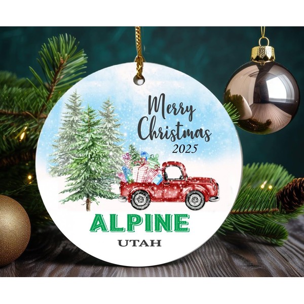 Alpine Ornaments Alpine UT Utah Souvenirs Hometown Christmas Ornament Tree