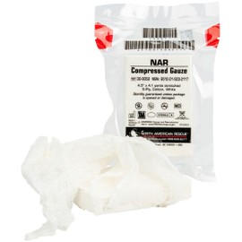 North American Rescue North American Rescue Compressed Gauze (Rolled) NAR Compact Crinkle Cotton Gauze Compression Bandage for Wounds, Injuries (30-0052)