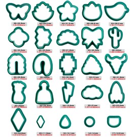 Allazone 219 PCS Polymer Clay Cutters Set, Clay Earring Cutters Plastic Clay Cutters with Acrylic Clay Roller, Earring Cards Earring Hook for Polymer Clay Jewelry Making, Green
