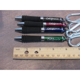 Unbranded/Generic Set of 4 Mini Metal ballpoint pens with clip for belt or backpack- Imprinted CAL