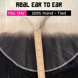 CYSDRH 13x6 Skinlike Real HD Lace Frontal Only Human Hair,0.10mm Ultra-thin Invisible Swiss HD Lace Front Human Hair,Pre Plucked Invisible Small Knots, Silky Straight 13x6 Frontal Closure 14 Inch