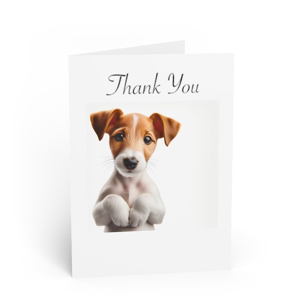DistinctInk Greeting Card/Note Card -Smooth Fox Terrier Puppy Photograph Birthday