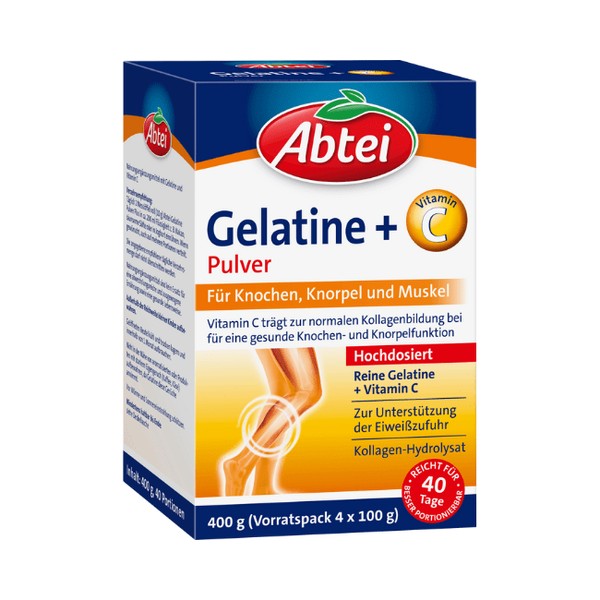 Abtei Gelatine Pulver + Vitamin C (40 Portionen) 400 g