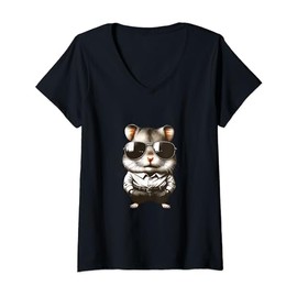 Womens Funny and cool hamster meme based outfit V-Neck T-Shirt