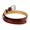 PASQUALE CUTARELLI Mens Crocodile Pattern Italian Leather Belt Burgundy Small