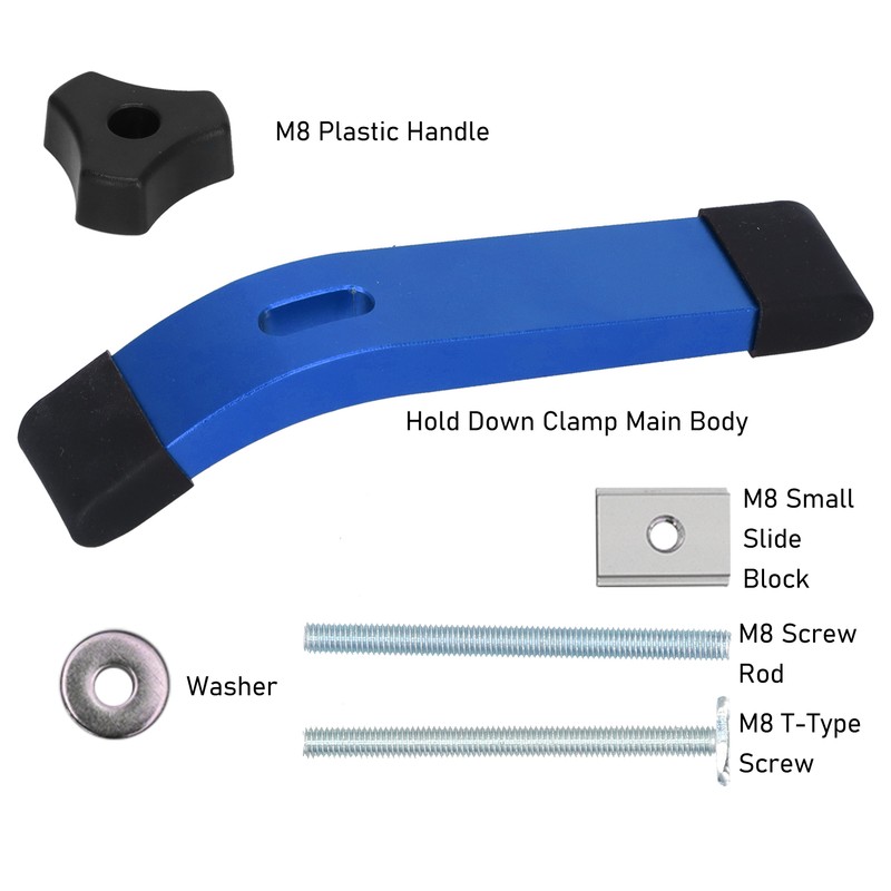 Hold Down Clamp Set TTrack Metal M8 Thread Clamping Jig