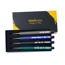InnoBeta Tattoo Artist Gifts Ballpoint Pen Set of 4, Funny Gifts for Birthday, Christmas