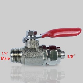 Wesell Undersink Chrome 2 Way Faucet Adapter Diverter Valve Counter Top/Reverse Osmosis RO Water Filter System (2, Conjoined,3/8" x 1/4" Male)