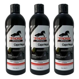 B-horse Shampoo Para Caballo Capa Negra 1l X 3
