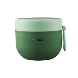 AIMALL Stainless Steel Insulated Food Jar, 20 oz Thermos Food Flask, Leak-Proof Soup Container with Collapsible Spoon, Green