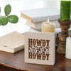 FLVGE Howdy Western Wood Box Sign, Western Desk Decor for