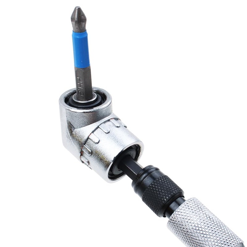 AUTOTOOLHOME Flexible Drill Bit Extension with Right angle Drill Adapter
