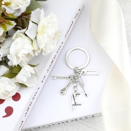 Keychain with Saw, Screwdriver, Wrench Shaped Pendant, Friendship Keyring, Friend Birthday Gifts, Inspirational Gifts, Travel Accessories, Thank You and Sentimental Gifts for Women